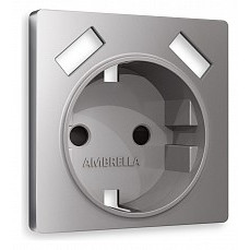 Накладка для розетки с заземлением и со шторками и 2хusb type a ambrella volt quant ap5090